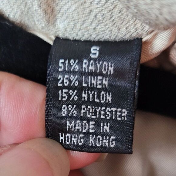 Vintage 80's Linda Allard Jacket Linen Formal Quilted Metallic Gold Bomber S - Picture 12 of 12